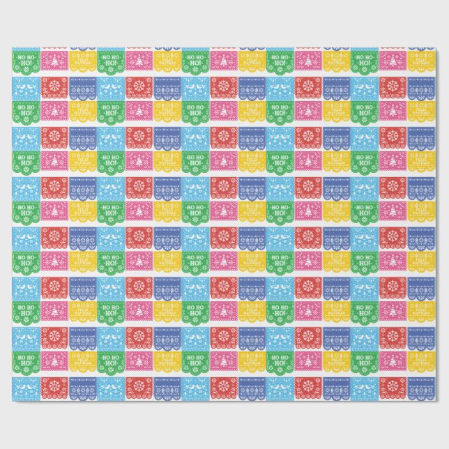Papel Picado Christmas Wrapping Paper Geschenkpapier (Flach)