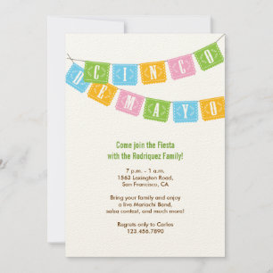 Papel Picado Cinco de Mayo Einladung