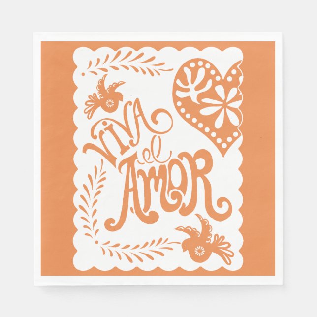 Papel Picado Citrus Orange Fiesta Wedding Banner Serviette (Vorderseite)