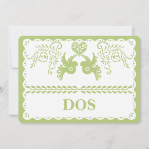 Papel Picado Dos Zwei Tischnummer Gold Fiesta