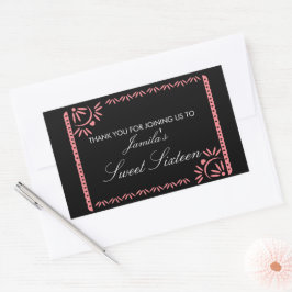 Papel Picado Fiesta Sweet 16 Mexican Any Color Rec Rechteckiger Aufkleber