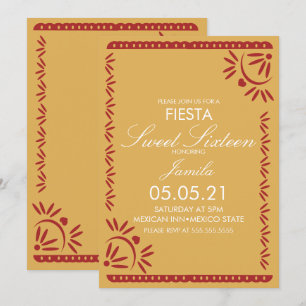 Papel Picado Fiesta Sweet 16 Mexikanische Muschel Einladung