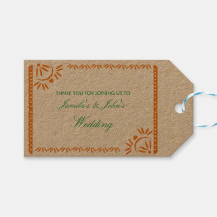 Papel Picado Fiesta Wedding Mexican Orange Geschenkanhänger