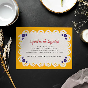 Papel Picado Gelb Nuestra Boda Spanische Hochzeit Begleitkarte
