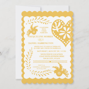 Papel Picado Gold Limone Fiesta Wedding Banner The Einladung