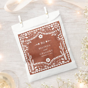 Papel Picado Hochzeit Mexikanisch Terrakotta-Braun Geschenktütchen