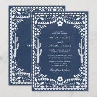 Papel Picado Hochzeit Mexikanische Rustikale Blaue