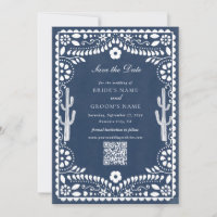 Papel Picado Hochzeit Mexikanische Rustikale Blaue