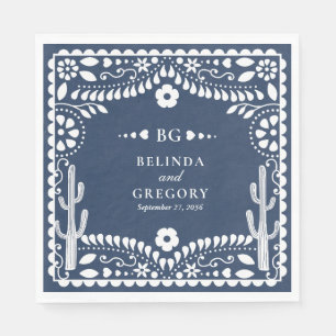 Papel Picado Hochzeit Mexikanische Rustikale Blaue Serviette