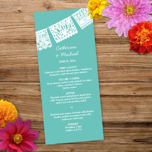 Papel Picado   Hochzeitsempfang-Menükarte Menükarte