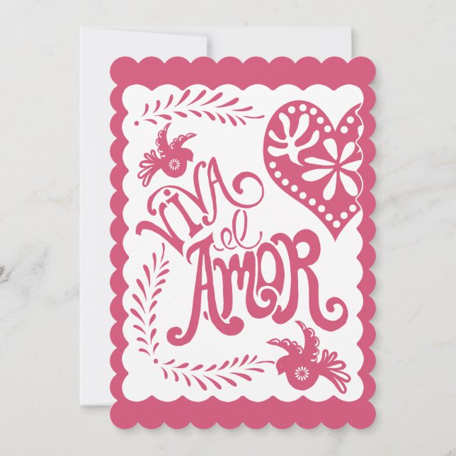 Papel Picado Mexican Fiesta Wedding Banner Theme Einladung (Rückseite)