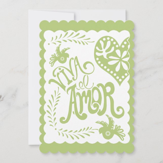 Papel Picado Mexican Fiesta Wedding Banner Theme Einladung (Rückseite)