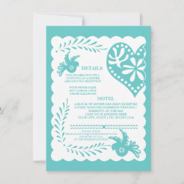 Papel Picado Mexican Fiesta Wedding Details Card Einladung