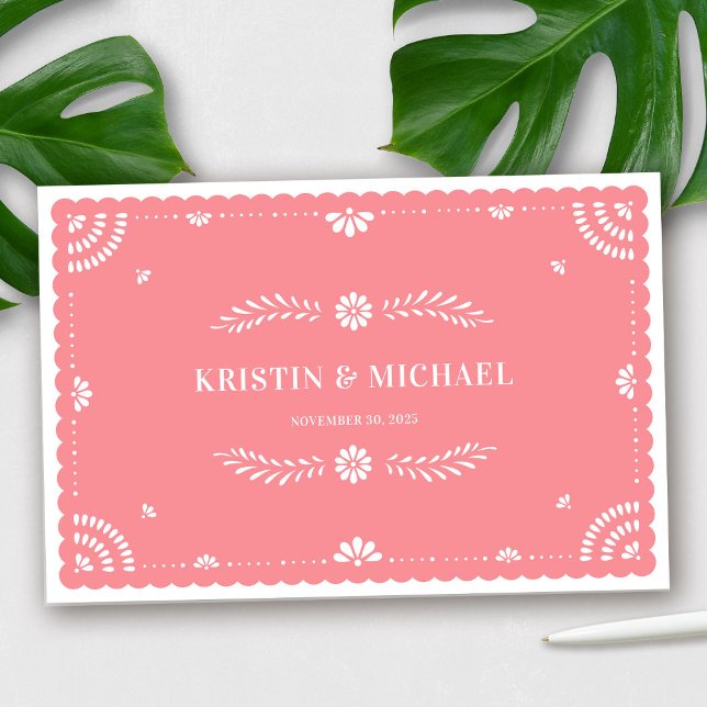 Papel Picado Mexican Wedding Guestbook, Rose Pink Gästebuch (Papel Picado Mexican Wedding Guestbook in Rose Pink)