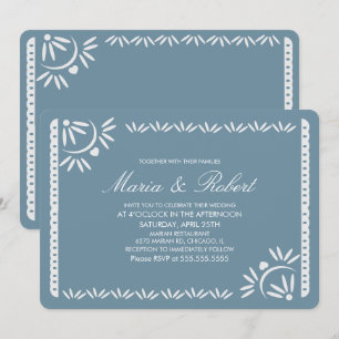 Papel Picado Mexikanische Botanische Hochzeit Rosé Einladung