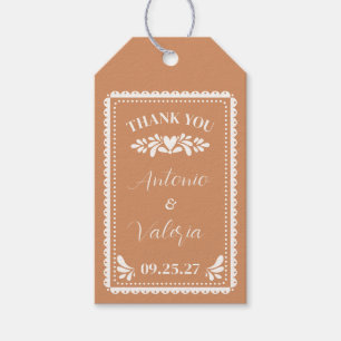 Papel Picado Mexikanische Hochzeitsgunst-Tags Dank Geschenkanhänger
