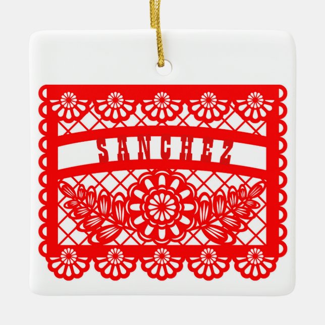 Papel Picado Personalisiert Keramikornament (Vorderseite)