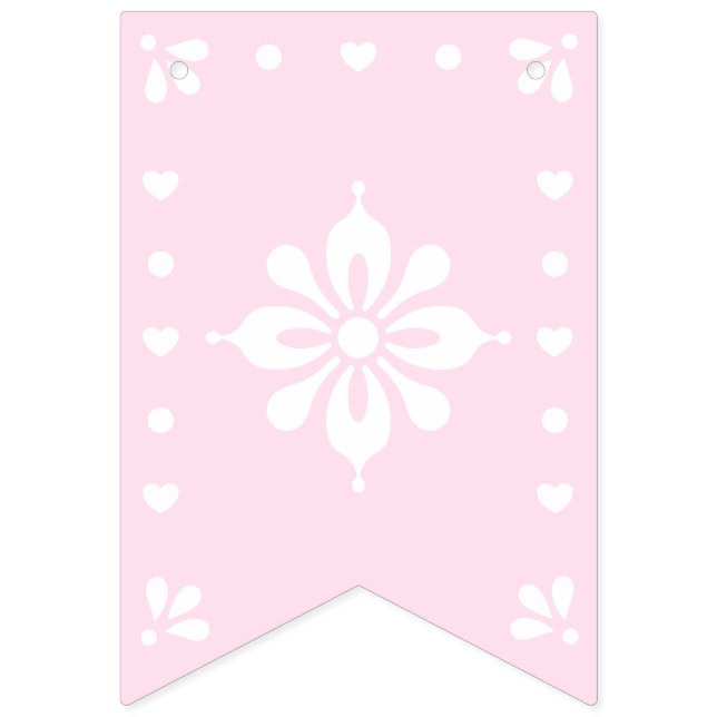 Papel Picado Pink Babydusche Jägerflags Wimpelkette (Zweite Fahne)