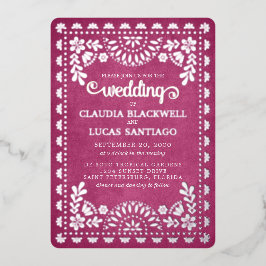 Papel Picado Pink Wedding Folieneinladung