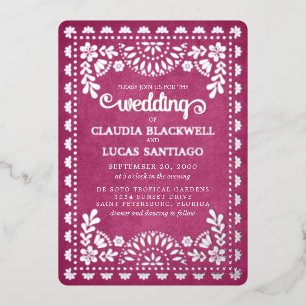 Papel Picado Pink Wedding Folieneinladung