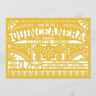Papel Picado Quinceañera Einladung