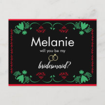 Papel Picado Red Bridesmaid Vorschlag Card