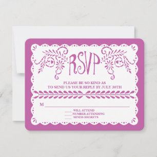 Papel Picado RSVP Purple Fiesta Wedding Banner