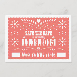 Papel Picado Save the Date Hochzeitsankündigung Einladung