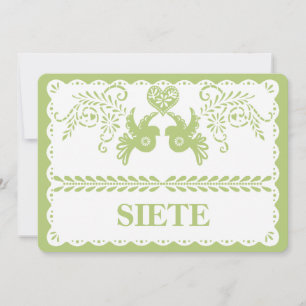 Papel Picado Siete Seven Tischnummer Gold Fiesta