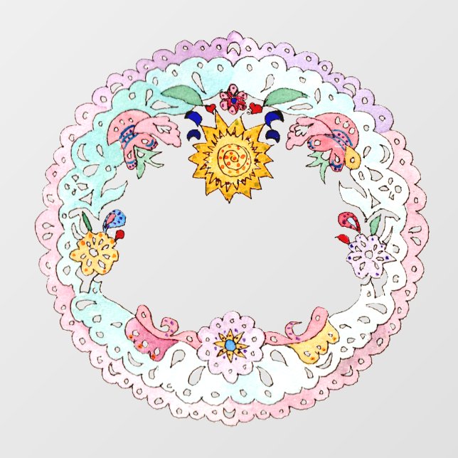 Papel Picado, spanische Volkskunst Fensteraufkleber (Blatt)