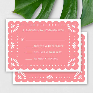 Papel Picado Style Mexican RSVP Card Karte