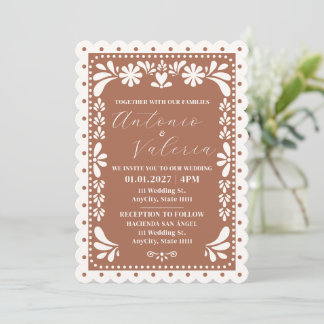 Papel Picado Terrakotta Mexikanische Hochzeitseinl Einladung
