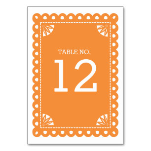 Papel Picado Tischnummer - Orange
