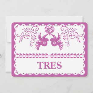 Papel Picado Tres Drei Tischnummer Gold Fiesta
