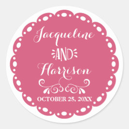 Papel Picado Umschlag Aufkleber Hot Pink Fiesta We