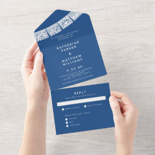 Papel Picado Wedding Banner Blue All In One Einladung