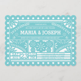 Papel Picado Wedding Blue Einladung