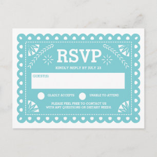 Papel Picado Wedding RSVP Einladungspostkarte