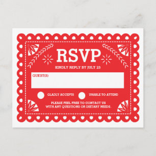 Papel Picado Wedding RSVP Einladungspostkarte