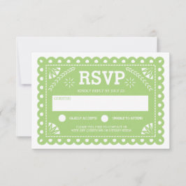 Papel Picado Wedding RSVP Green