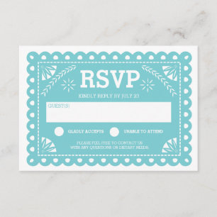 Papel Picado Wedding RSVP Karte