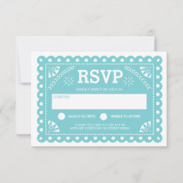 Papel Picado Wedding RSVP Karte