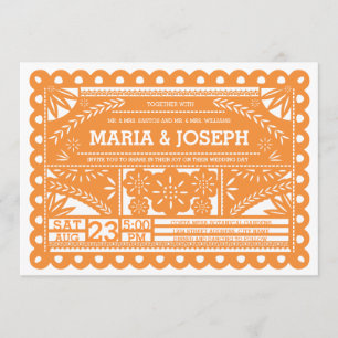Papel Picado Wedite - Orange Einladung