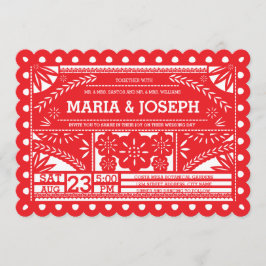 Papel Picado Wedite - Rot Einladung