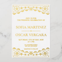 Papel Picado White and Gold Wedding