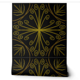 Papel Pintado Metallic flower tile abstract GOLD Tapete