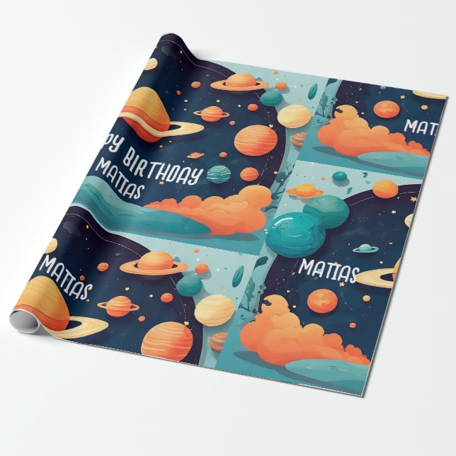 Papel regalo cumpleaños personalizado geschenkpapier (Ungerollt)