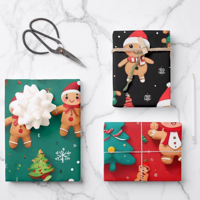 Papel regalo personalizado navideño geschenkpapier set (Vorderseite)