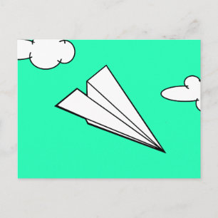 Paper Airplane in the Sky Postkarte
