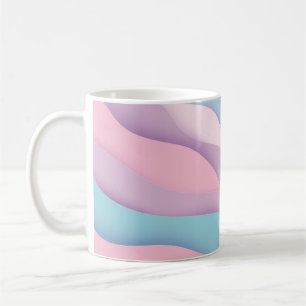 Paper Art Cartoon abstrakte Wellen. Papierschnitze Kaffeetasse